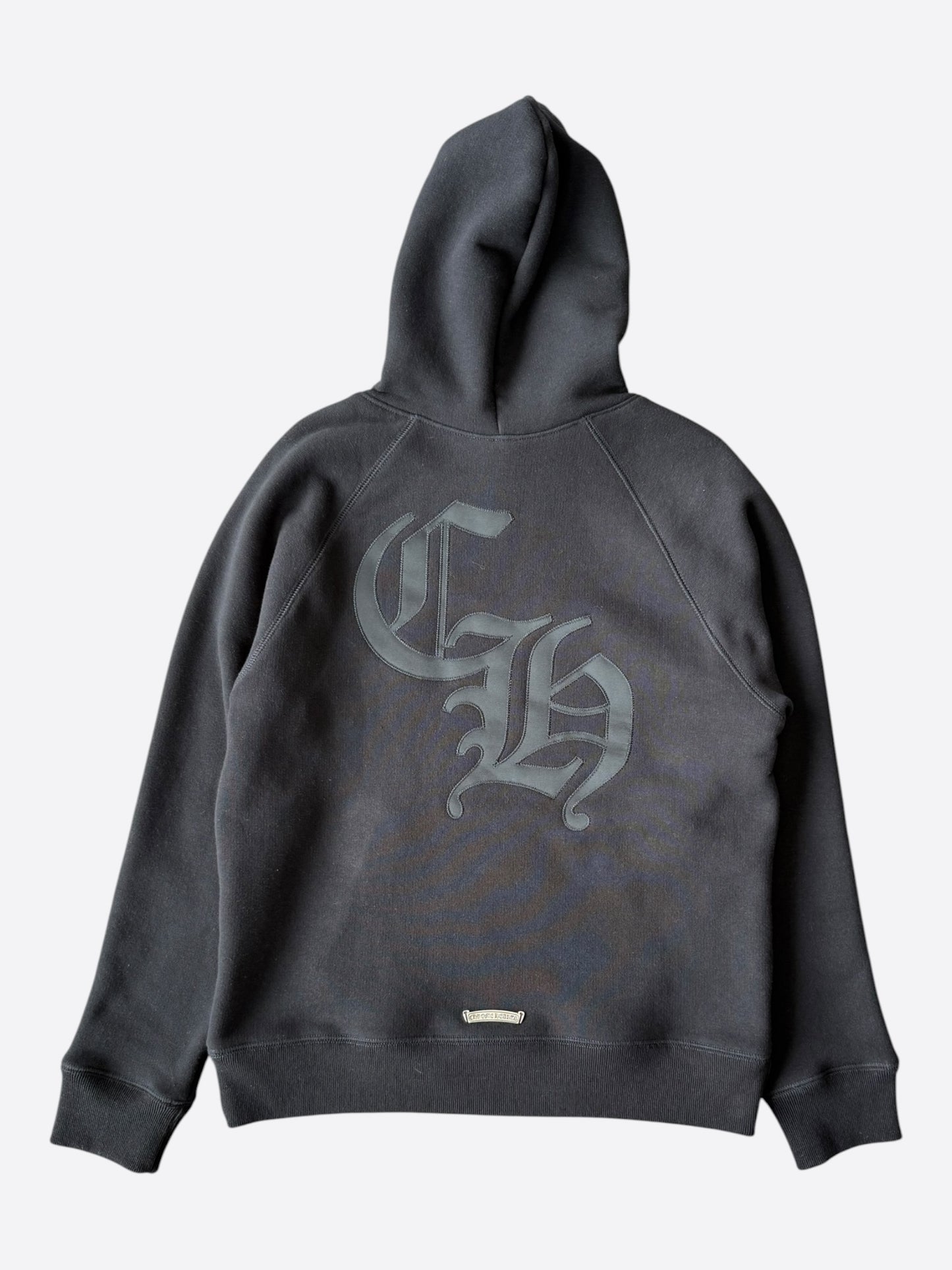 Chrome Hearts Black Triple Cross CH Logo Embroidered Hoodie