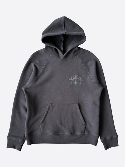 Chrome Hearts Black Triple Cross CH Logo Embroidered Hoodie