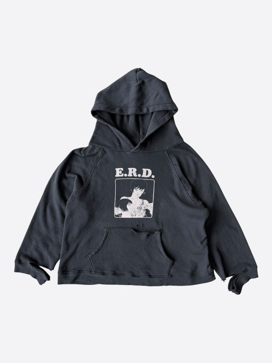 Enfants Riches Deprimes Faded Black & White Shrunken Patch Hoodie