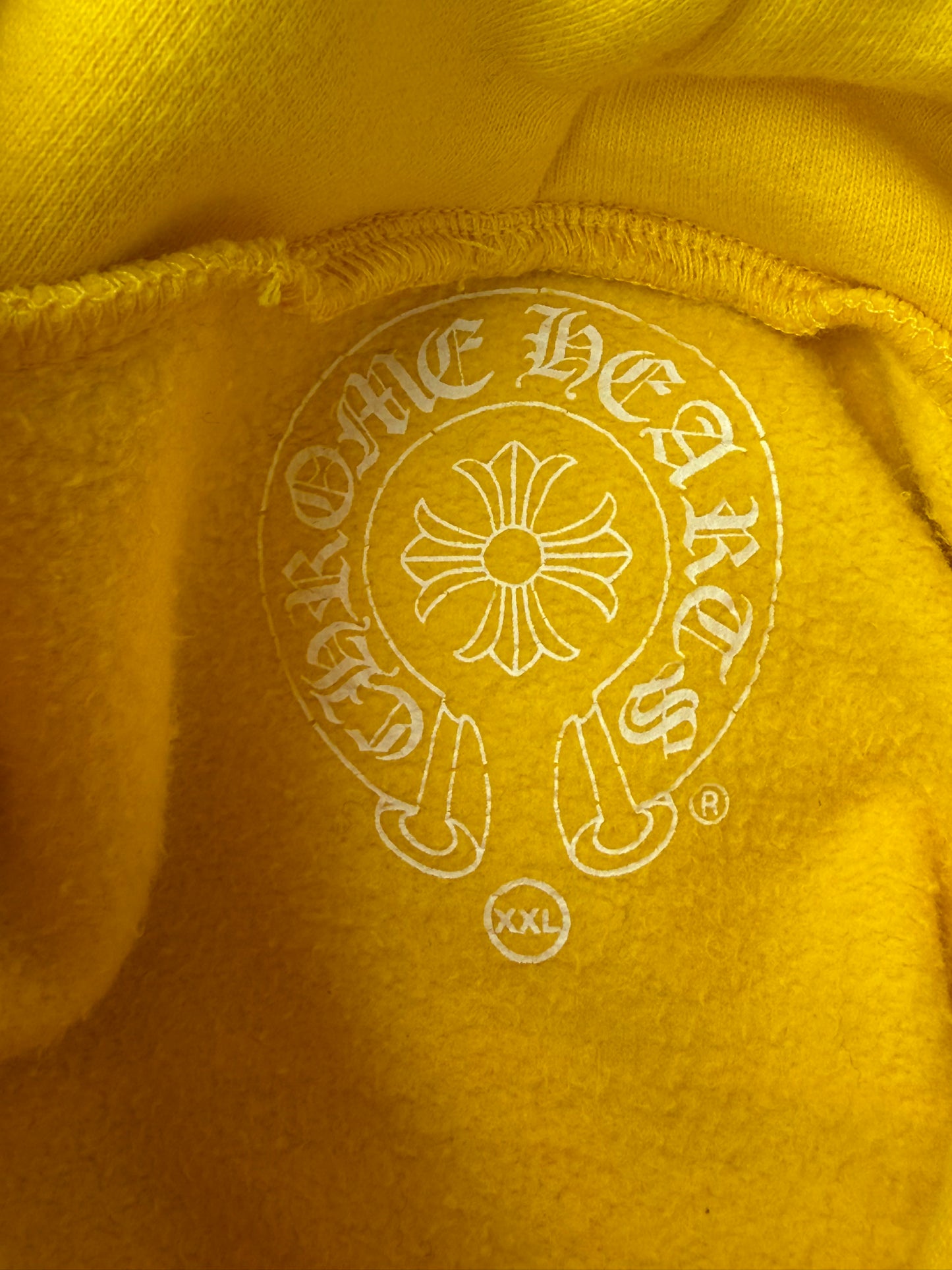 Chrome Hearts Yellow & White Selfridges Exclusive Horseshoe Logo Hoodie