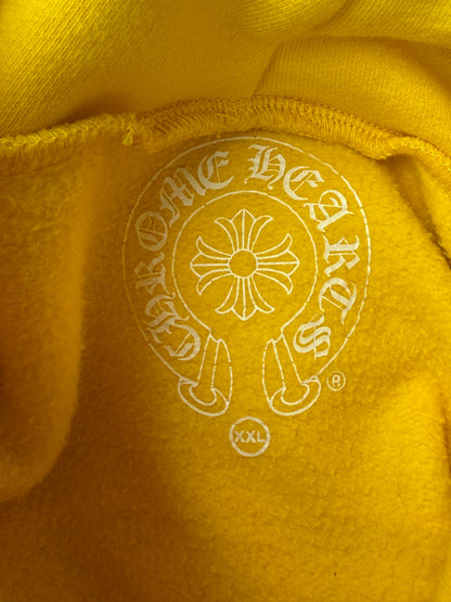 Chrome Hearts Yellow & White Selfridges Exclusive Horseshoe Logo Hoodie