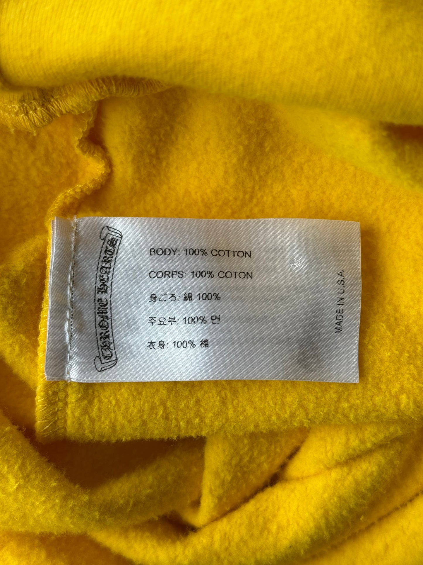 Chrome Hearts Yellow & White Selfridges Exclusive Horseshoe Logo Hoodie