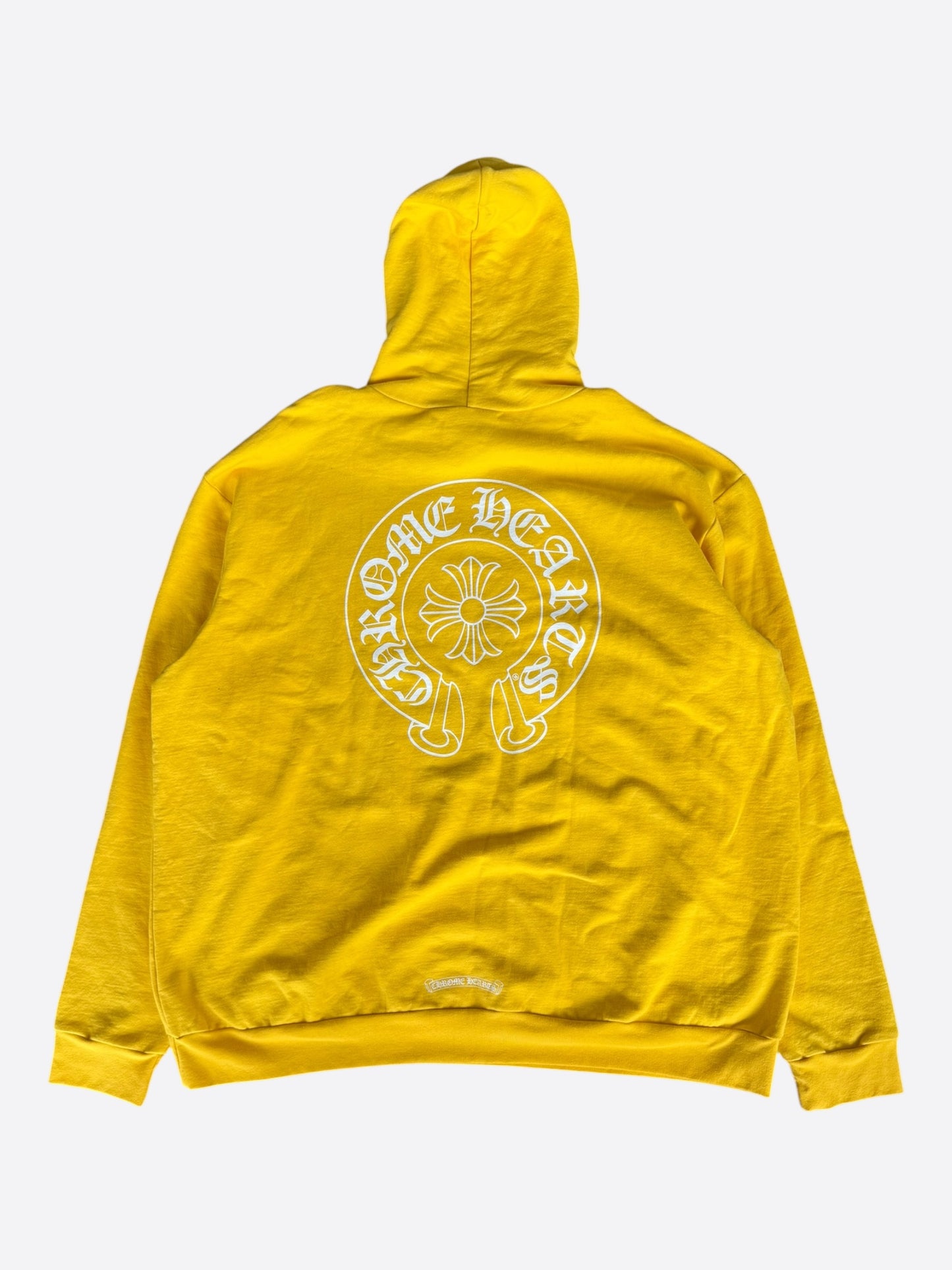 Chrome Hearts Yellow & White Selfridges Exclusive Horseshoe Logo Hoodie