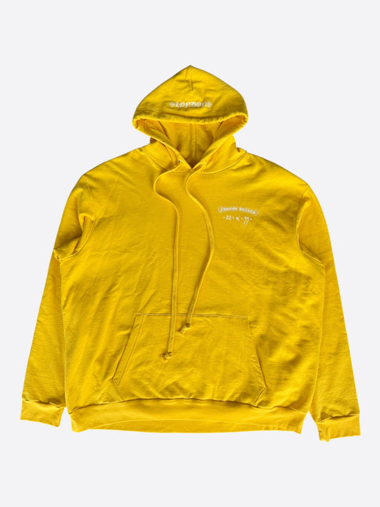 Chrome Hearts Yellow & White Selfridges Exclusive Horseshoe Logo Hoodie