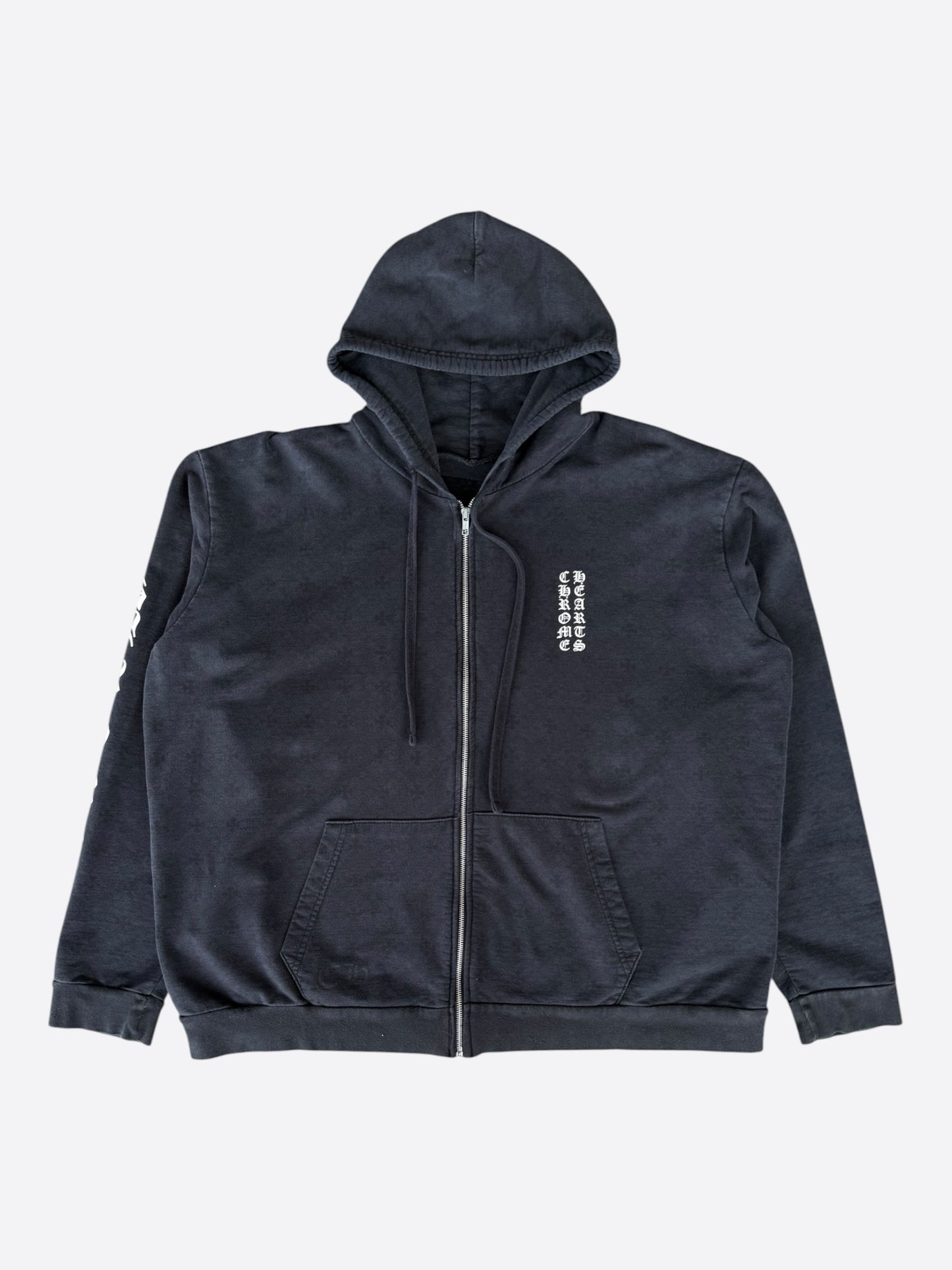 Chrome Hearts Black & White Cross Jacquard Horseshoe Logo Zip Up Hoodie