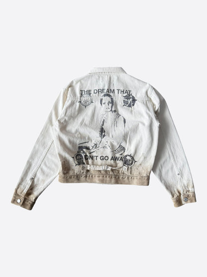 Enfants Riches Deprimes White & Black Type VII Distressed Denim Jacket