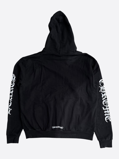 Chrome Hearts Black & White Script Logo Zip Up Hoodie