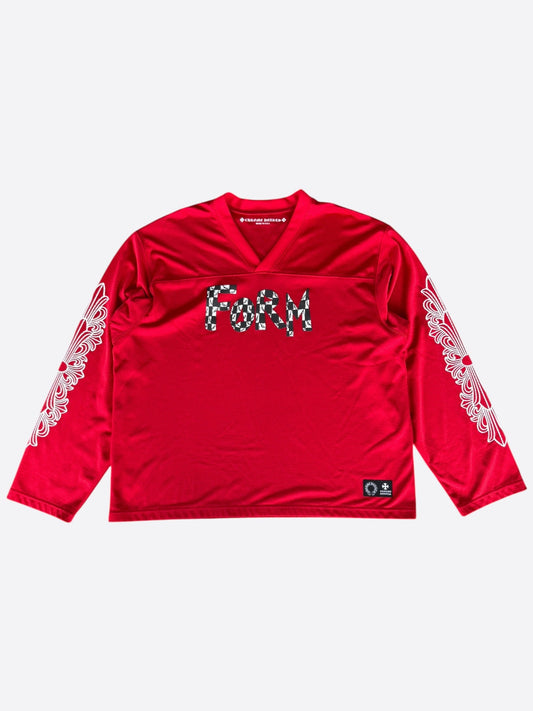 Chrome Hearts Matty Boy Red Form Mesh Jersey Longsleeve T-Shirt