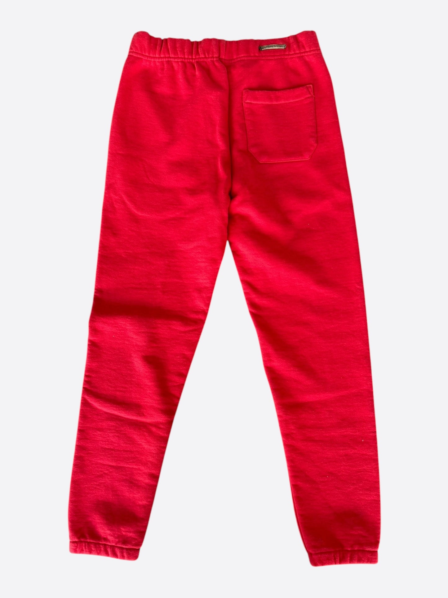 Chrome Hearts Red & White Triple Cross Embroidered Sweatpants