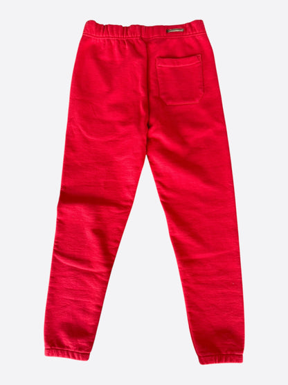 Chrome Hearts Red & White Triple Cross Embroidered Sweatpants