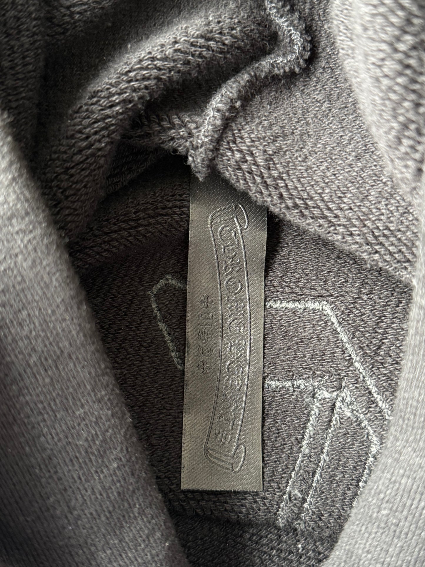 Chrome Hearts Black Triple Cross CH Logo Embroidered Hoodie