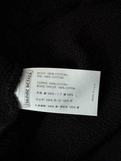Chrome Hearts Black Triple Cross CH Logo Embroidered Hoodie