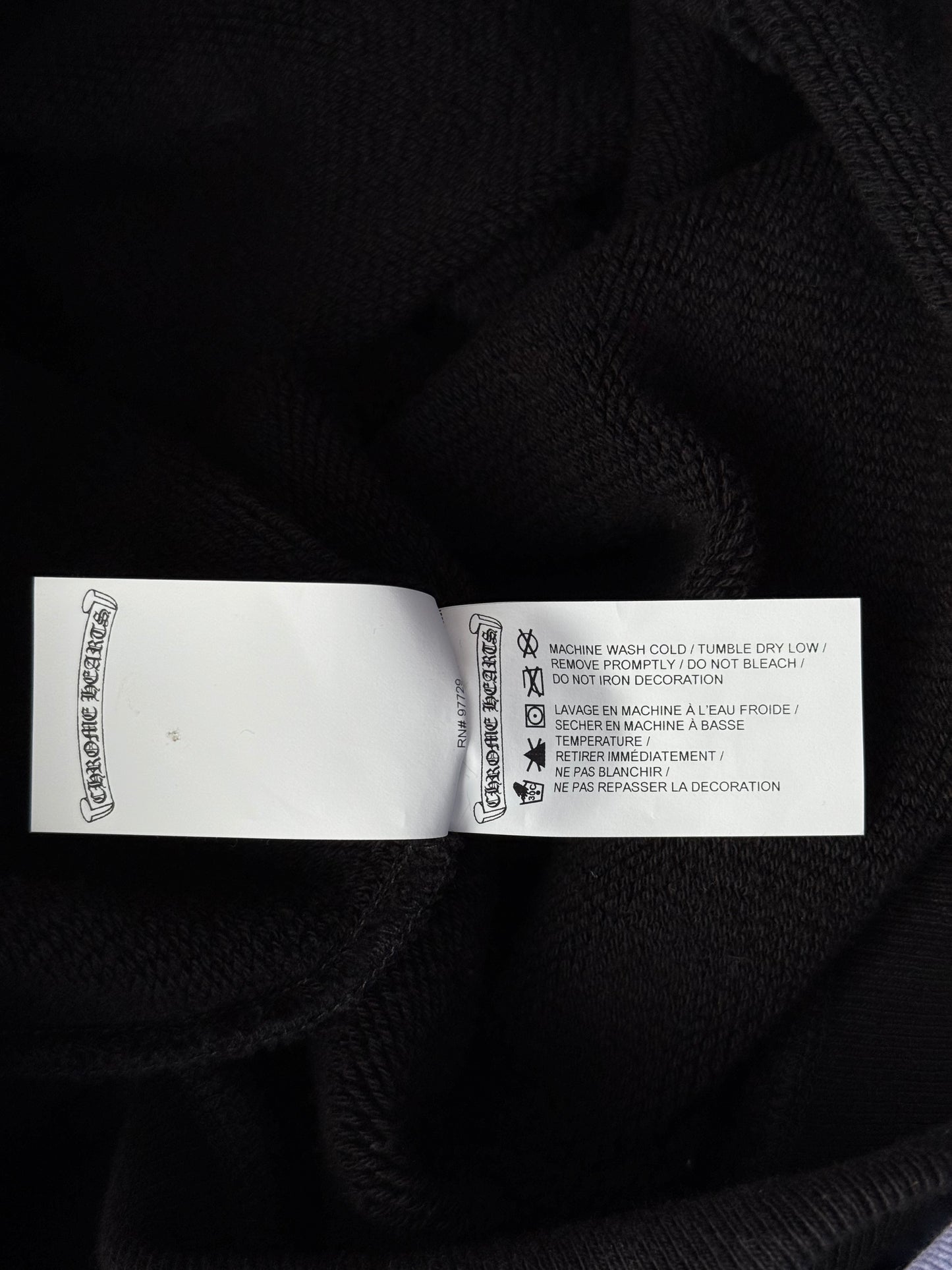 Chrome Hearts Black Triple Cross CH Logo Embroidered Hoodie