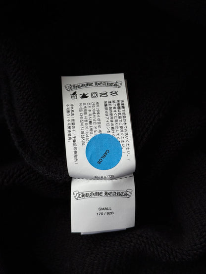 Chrome Hearts Black Triple Cross CH Logo Embroidered Hoodie