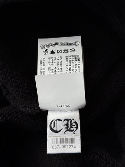 Chrome Hearts Black Triple Cross CH Logo Embroidered Hoodie