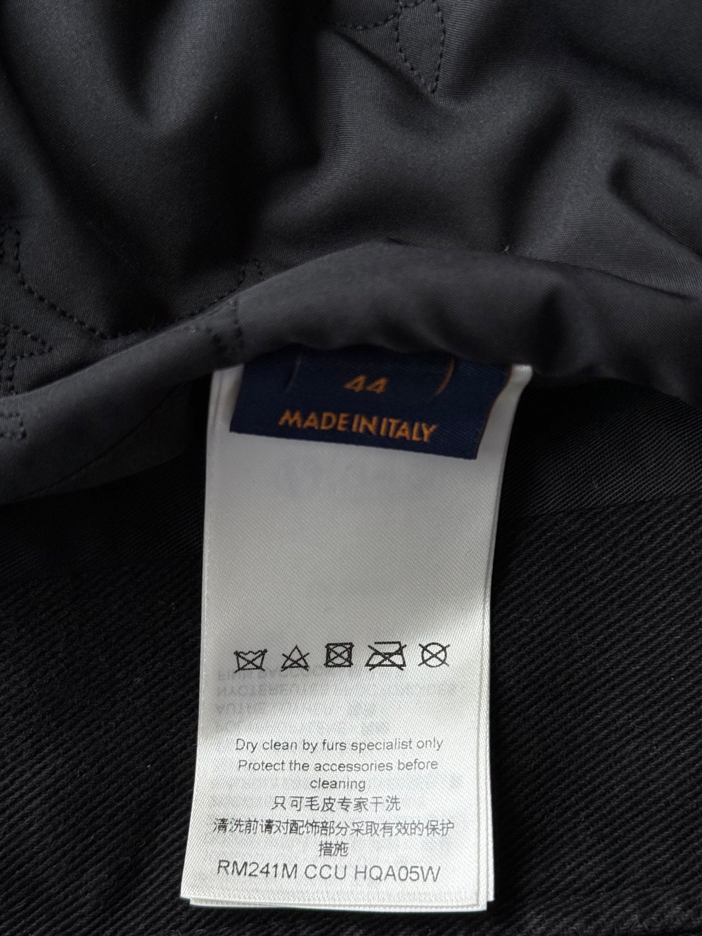 Louis Vuitton Black Monogram Fur Hooded Jacket