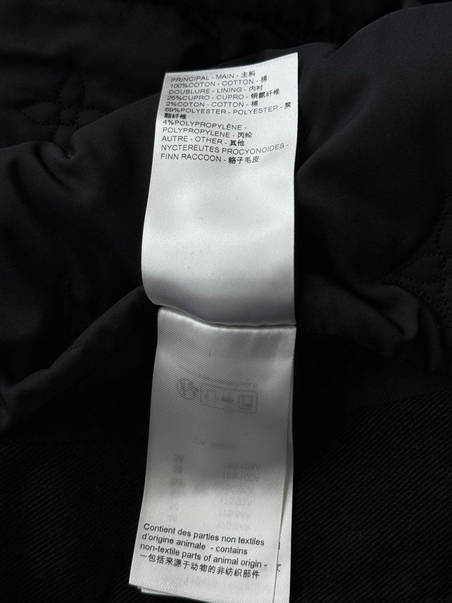 Louis Vuitton Black Monogram Fur Hooded Jacket