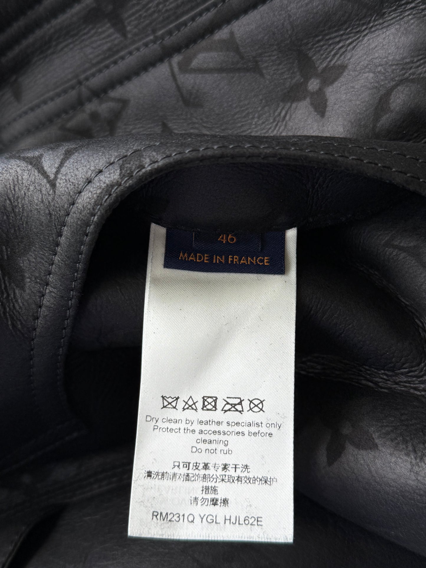 Louis Vuitton Black Monogram Shearling Jacket
