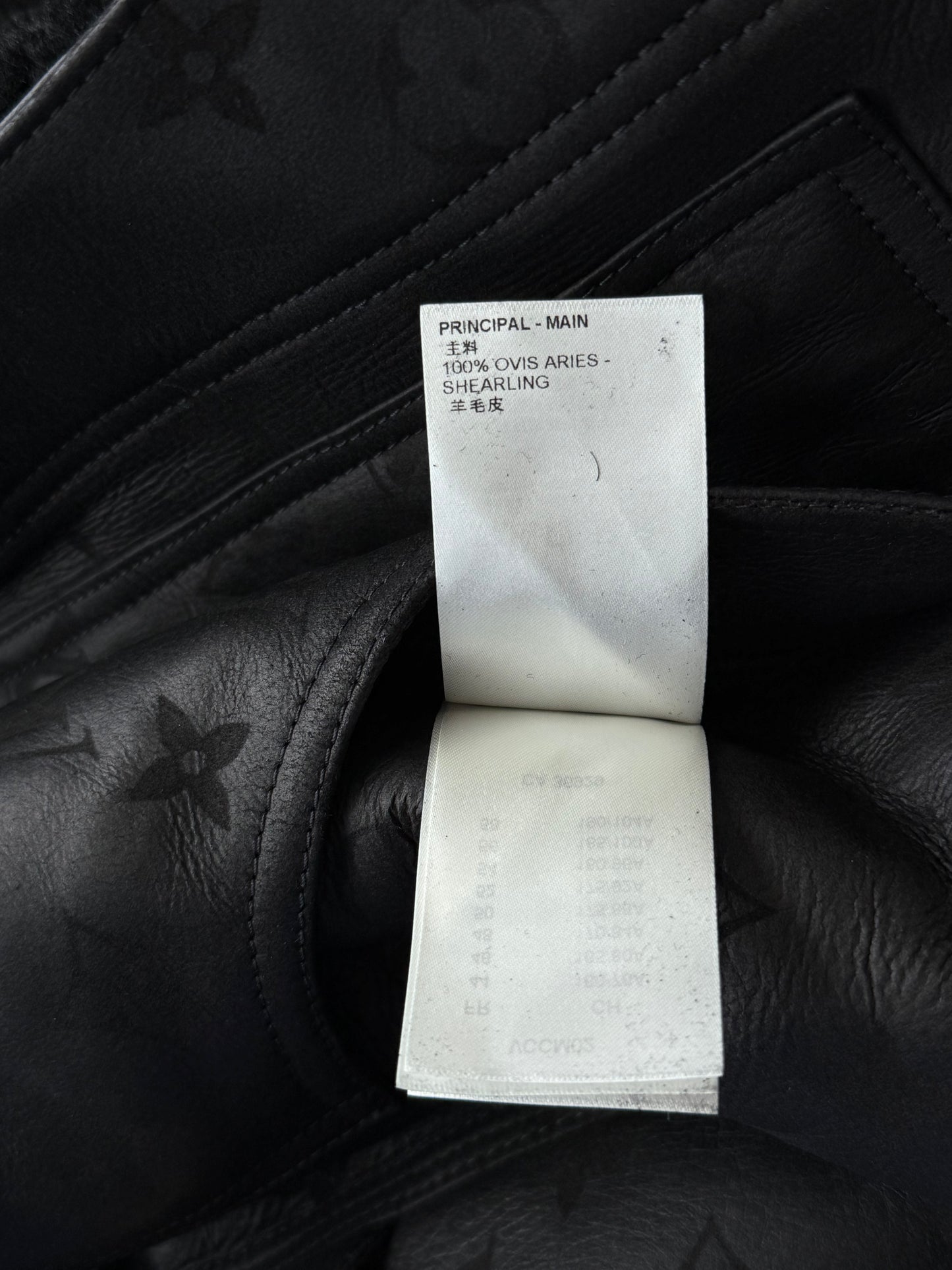 Louis Vuitton Black Monogram Shearling Jacket