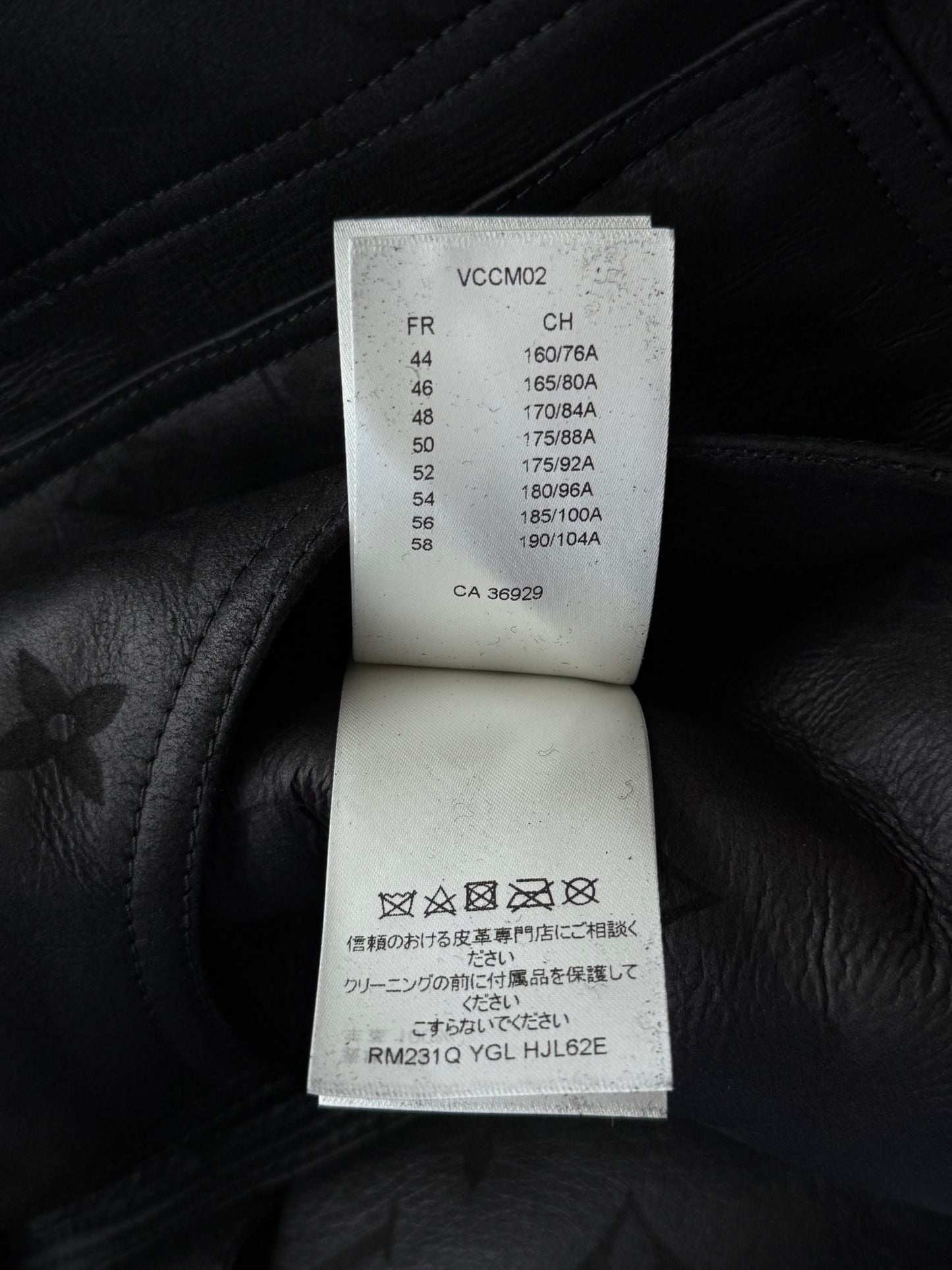 Louis Vuitton Black Monogram Shearling Jacket