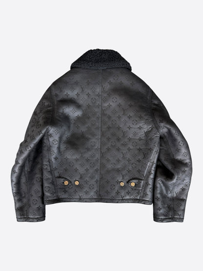 Louis Vuitton Black Monogram Shearling Jacket
