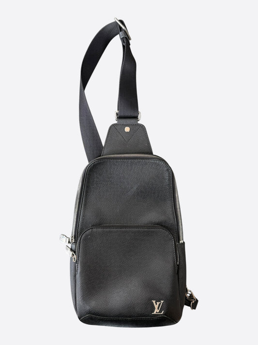 Louis Vuitton Black Taiga Leather Avenue Sling