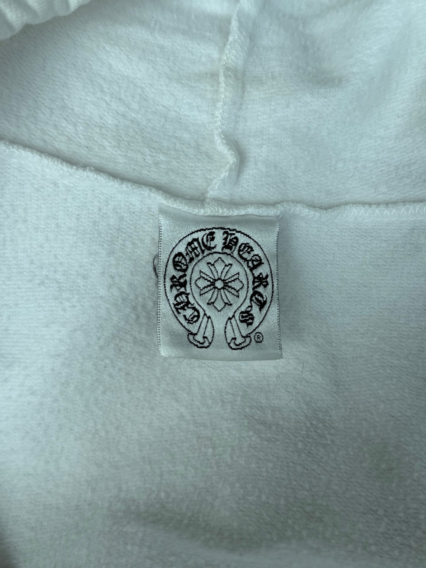 Chrome Hearts White & Black Rolling Stones Horseshoe Logo Zip Up Hoodie