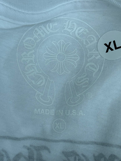Chrome Hearts White & Black Scroll Logo T-Shirt