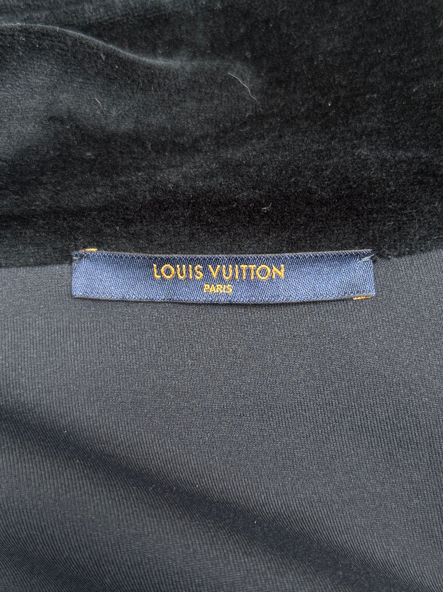 Louis Vuitton Black Velour Monogram Quarter Zip Sweater