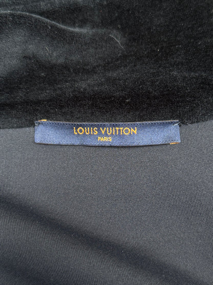 Louis Vuitton Black Velour Monogram Quarter Zip Sweater