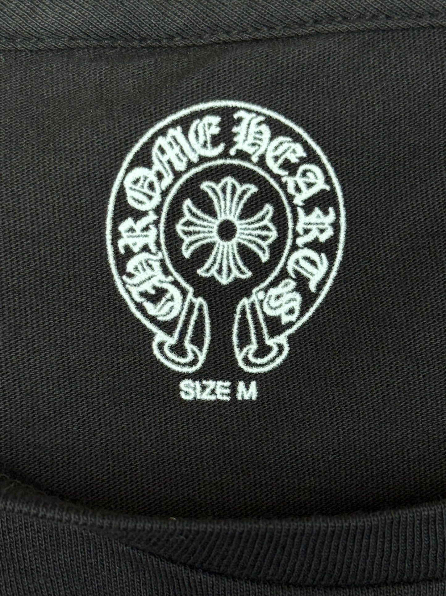 Chrome Hearts Black & Bronze Scroll Logo Women's T-Shirt