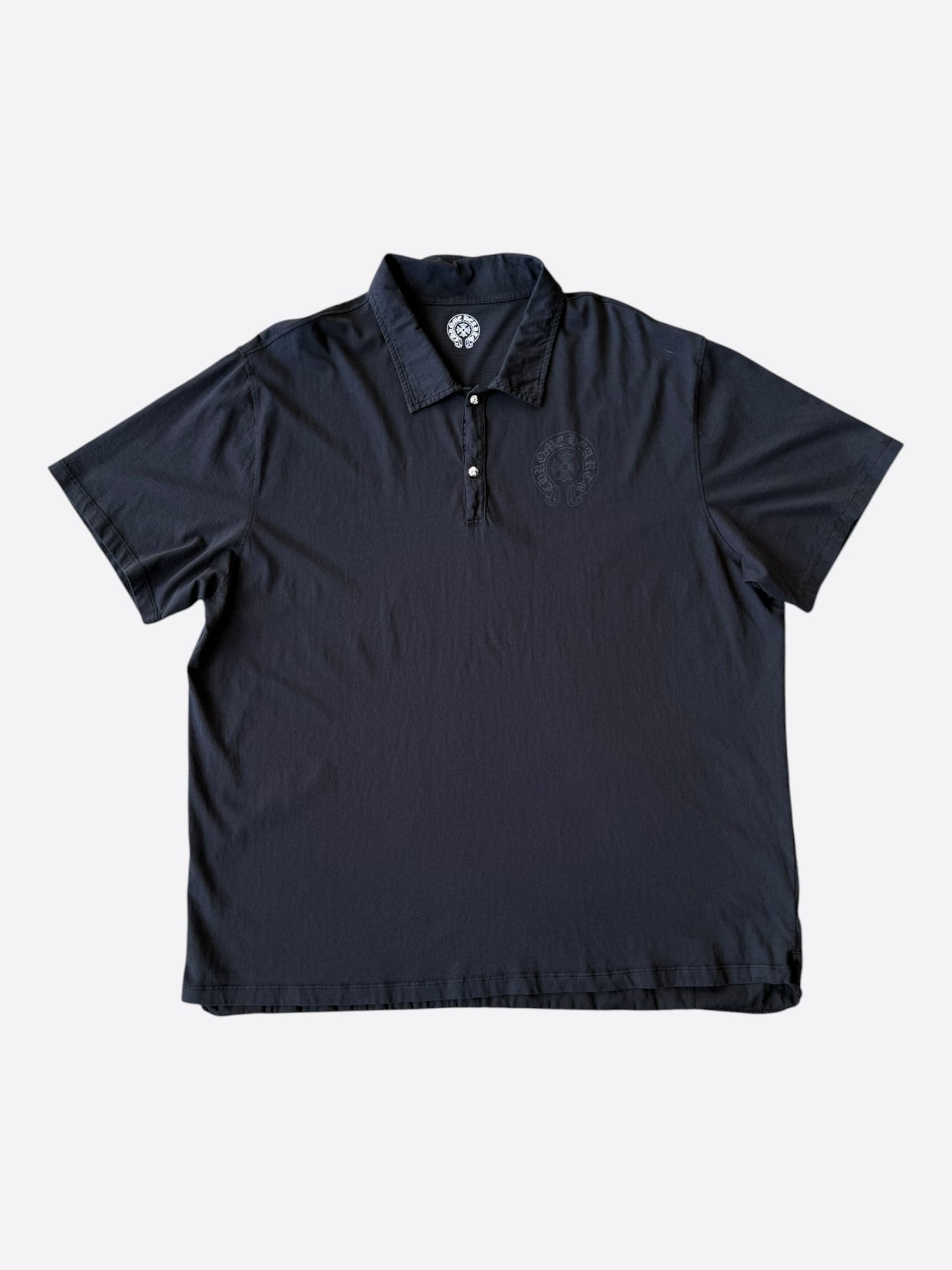 Chrome Hearts Black Horseshoe Logo Polo T-Shirt