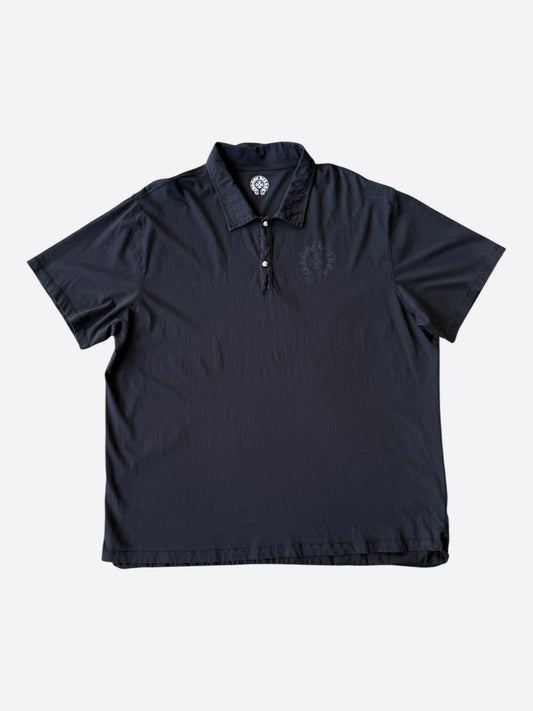 Chrome Hearts Black Horseshoe Logo Polo T-Shirt