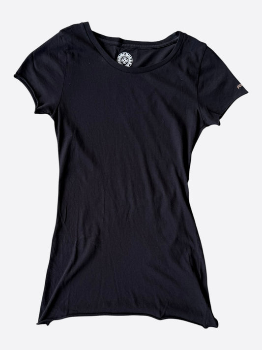 Chrome Hearts Black & Bronze Scroll Logo Women's T-Shirt