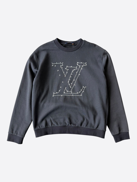 Louis Vuitton Black & White LV Stitch Logo Sweater