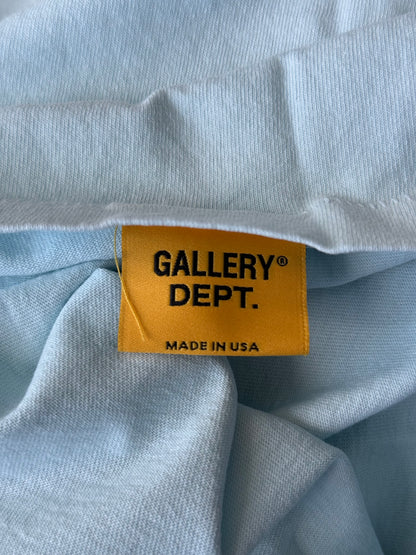 Gallery Dept Baby Blue & Black Paint Splatter Souvenir Logo T-Shirt