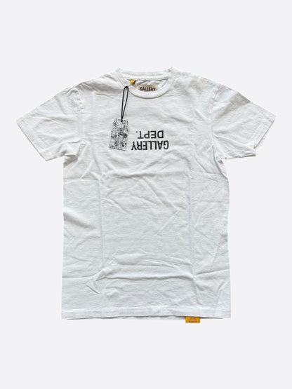 Gallery Dept White & Black Upside Down Logo T-Shirt