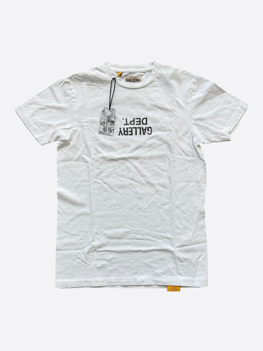 Gallery Dept White & Black Upside Down Logo T-Shirt