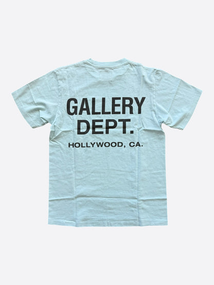 Gallery Dept Baby Blue & Black Paint Splatter Souvenir Logo T-Shirt