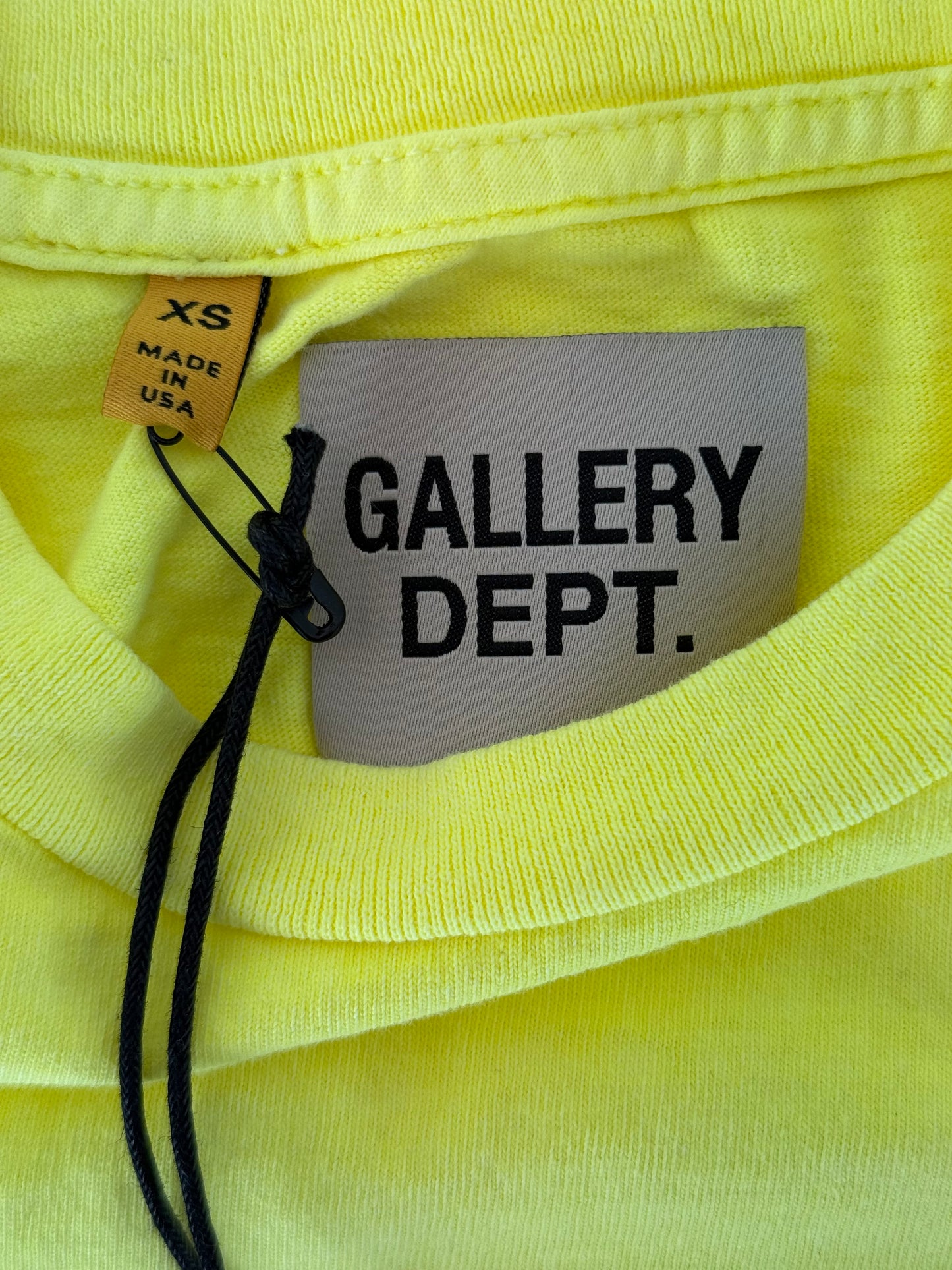Gallery Dept Fluorescent Yellow & Black French Logo T-Shirt