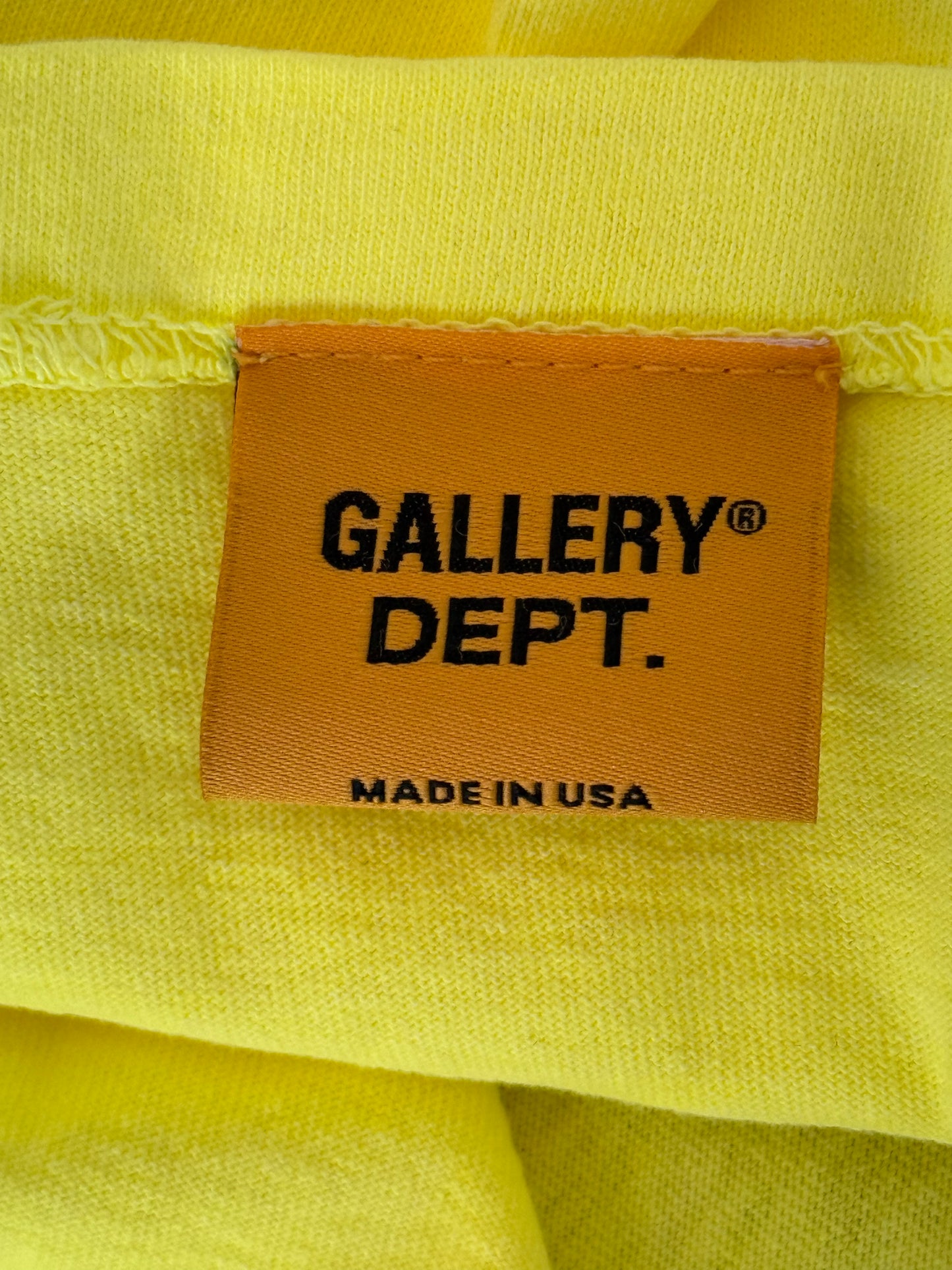 Gallery Dept Fluorescent Yellow & Black French Logo T-Shirt