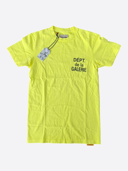 Gallery Dept Fluorescent Yellow & Black French Logo T-Shirt