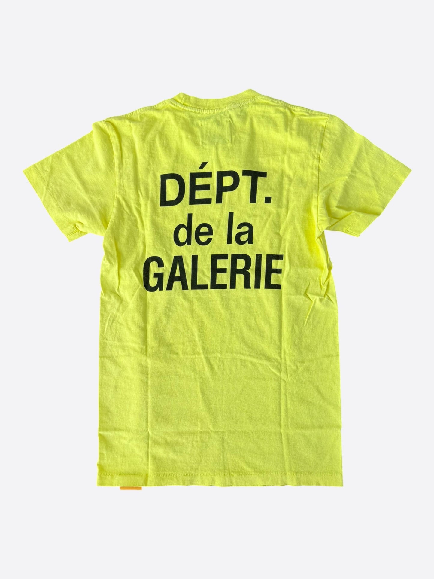 Gallery Dept Fluorescent Yellow & Black French Logo T-Shirt