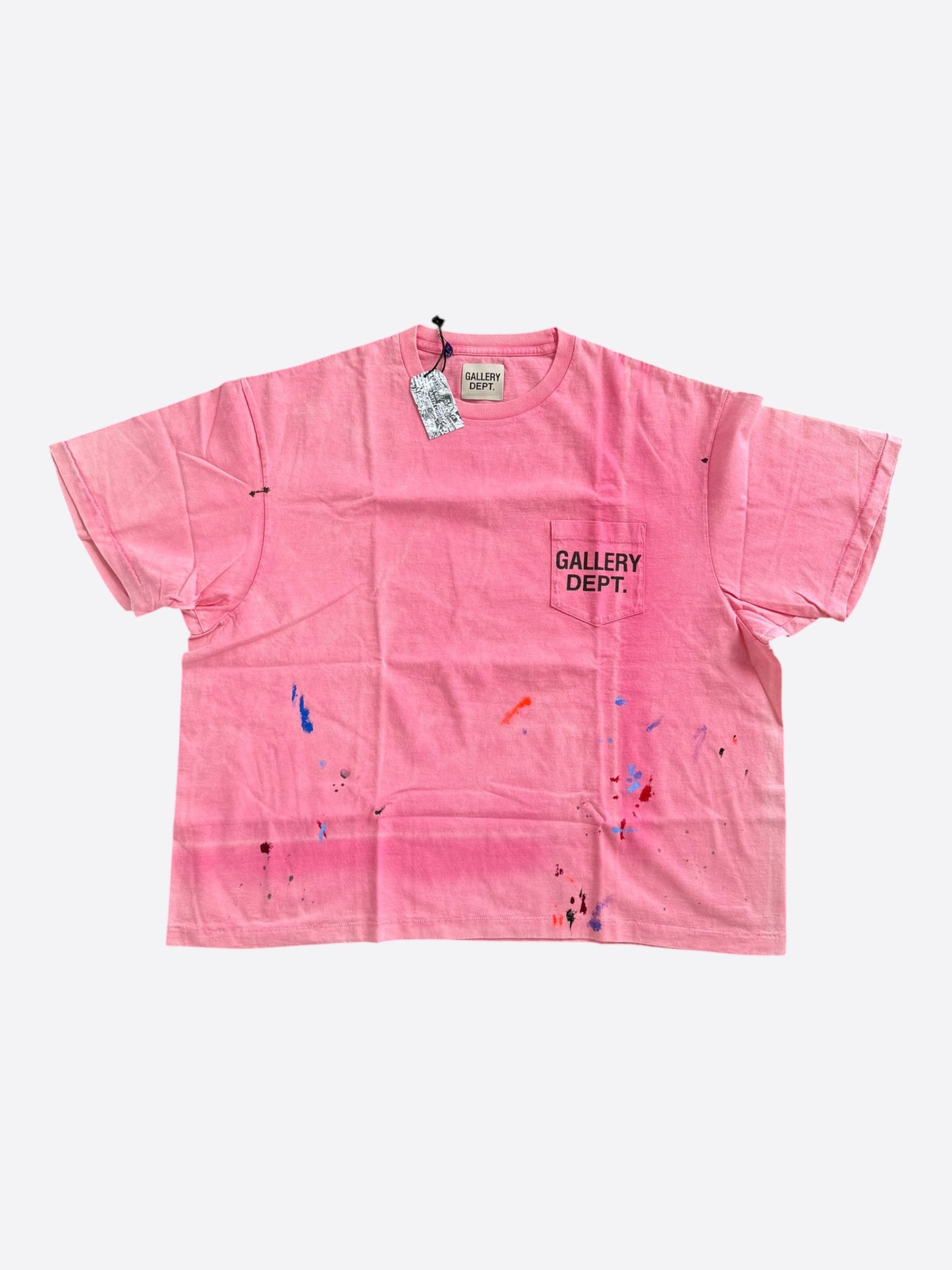 Gallery Dept Pink Paint Splatter Logo T-Shirt