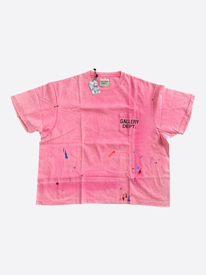 Gallery Dept Pink Paint Splatter Logo T-Shirt