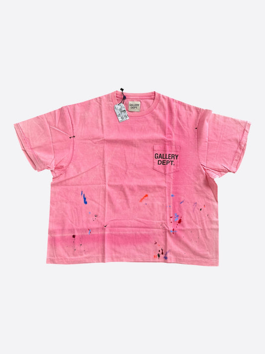 Gallery Dept Pink Paint Splatter Logo T-Shirt