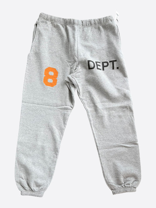 Gallery Dept Grey, Orange & Black Dept 8 Logo Sweatpants
