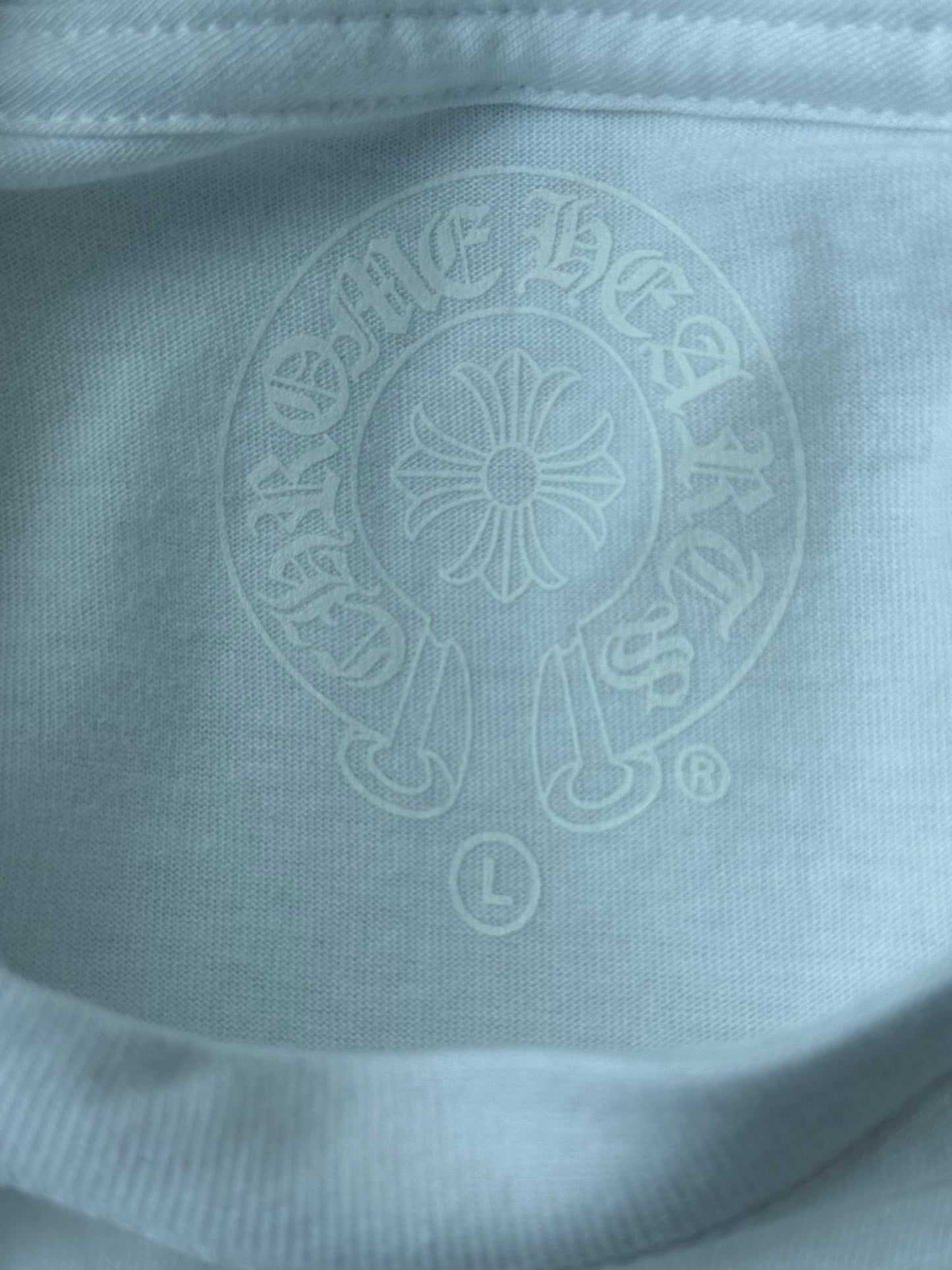 Chrome Hearts White & Black Horseshoe Logo Longsleeve T-Shirt