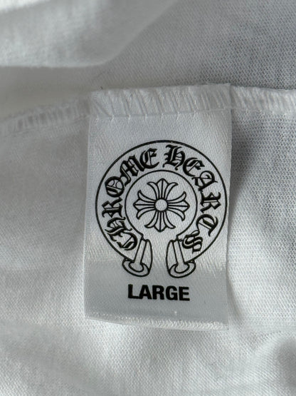 Chrome Hearts White & Black Horseshoe Logo Longsleeve T-Shirt