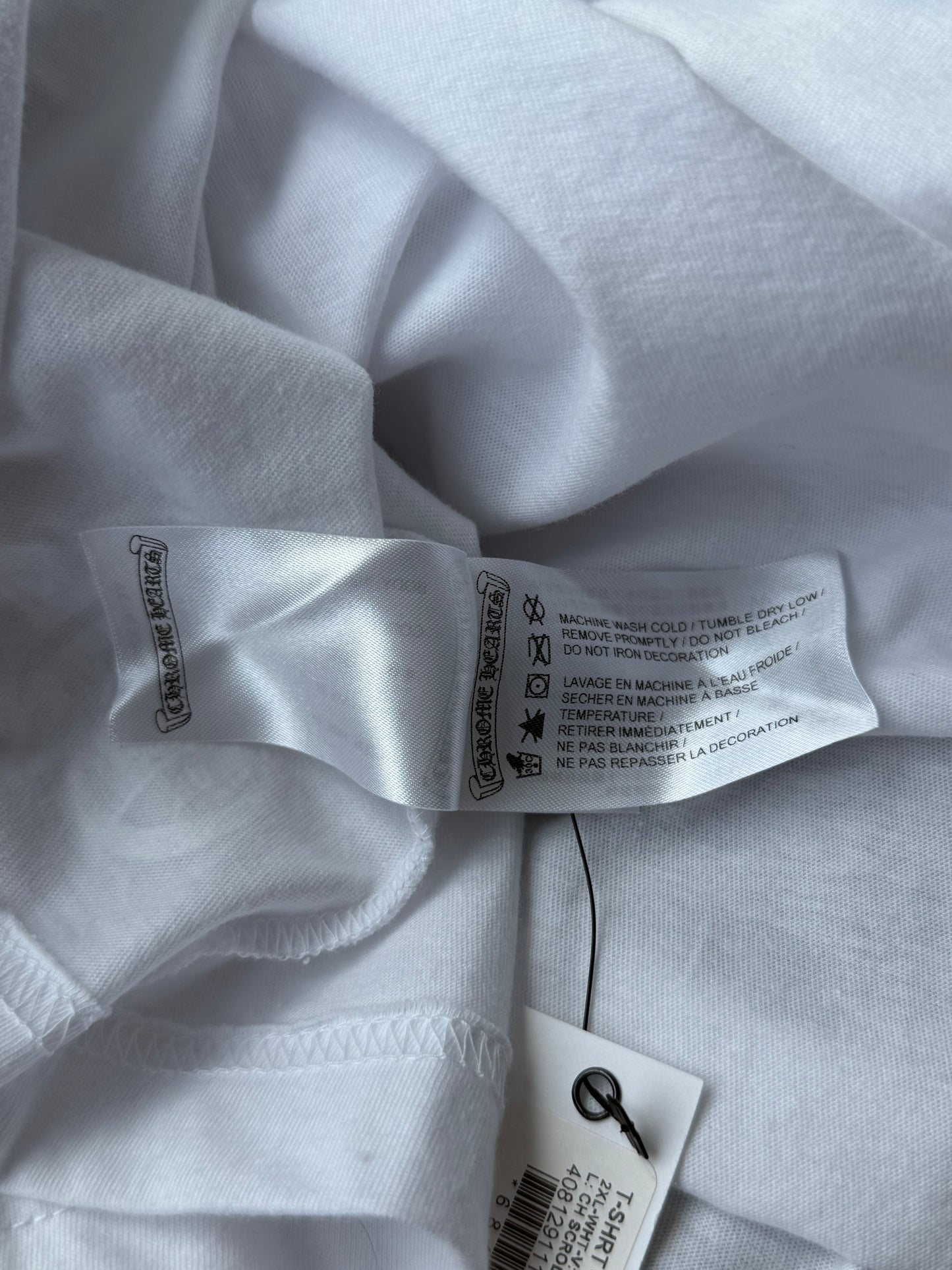 Chrome Hearts White & Black Scroll Logo T-Shirt